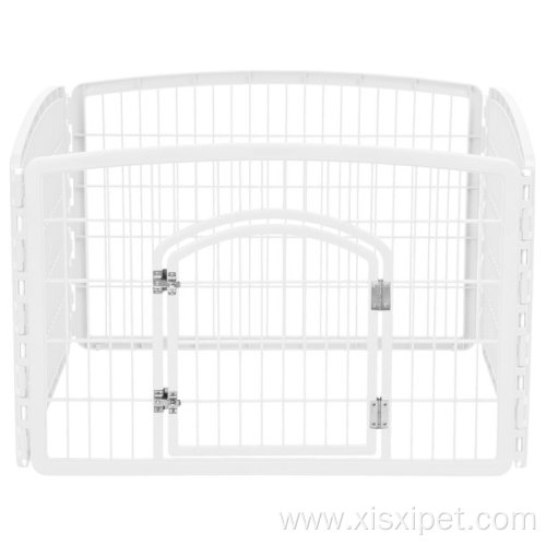 4-Panel Plastic Exercise Pet Playpen with Door Fence